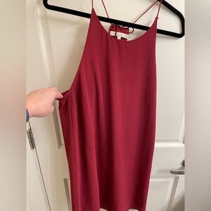 Monk and Lou Berry Red Midi Slip Dress